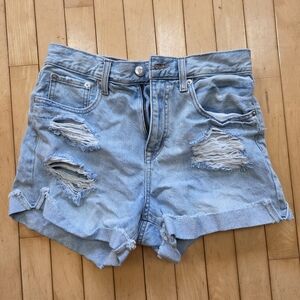 Aeropostale Light Blue Distressed Denim Shorts